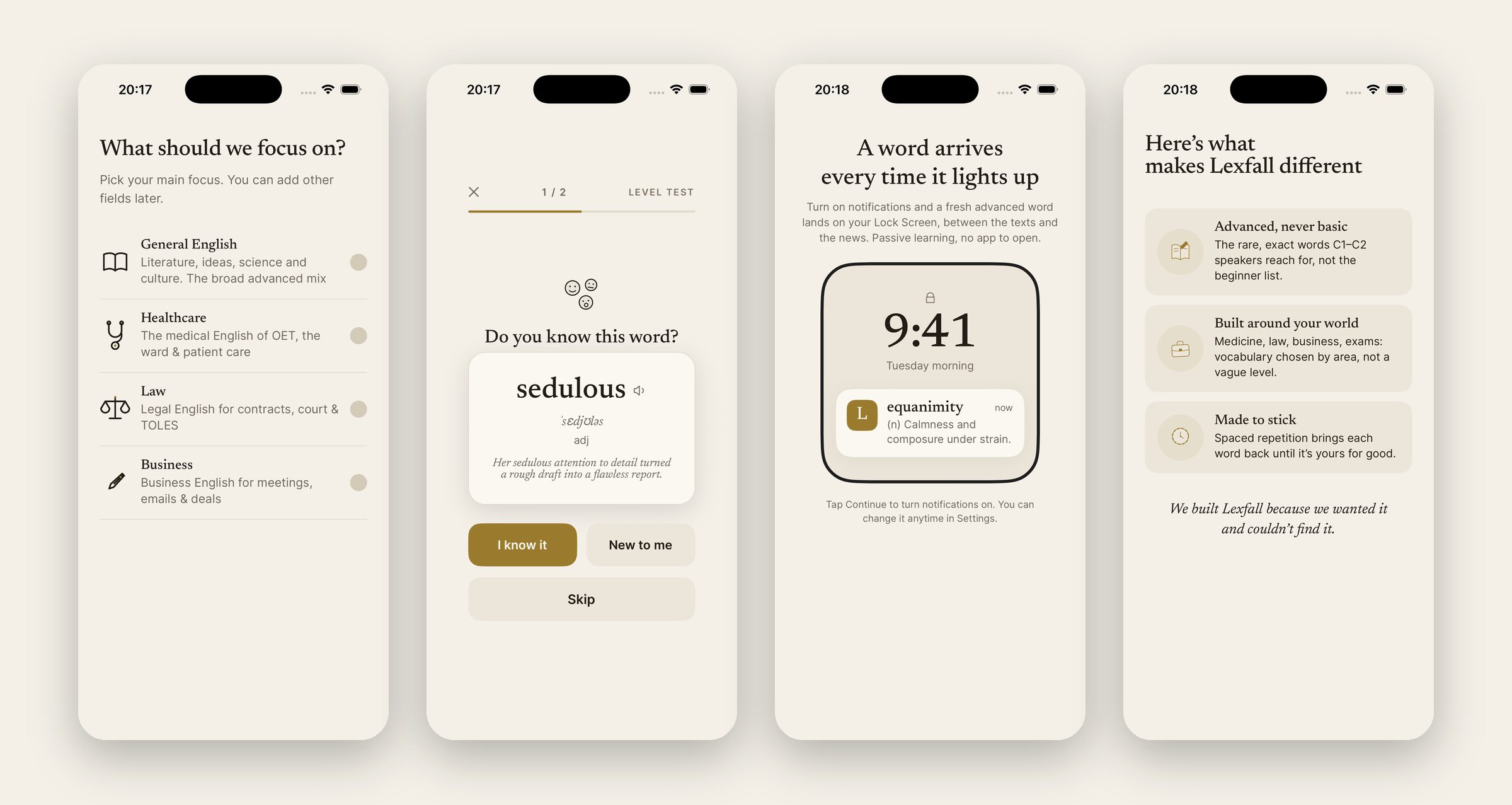 Lexfall interface