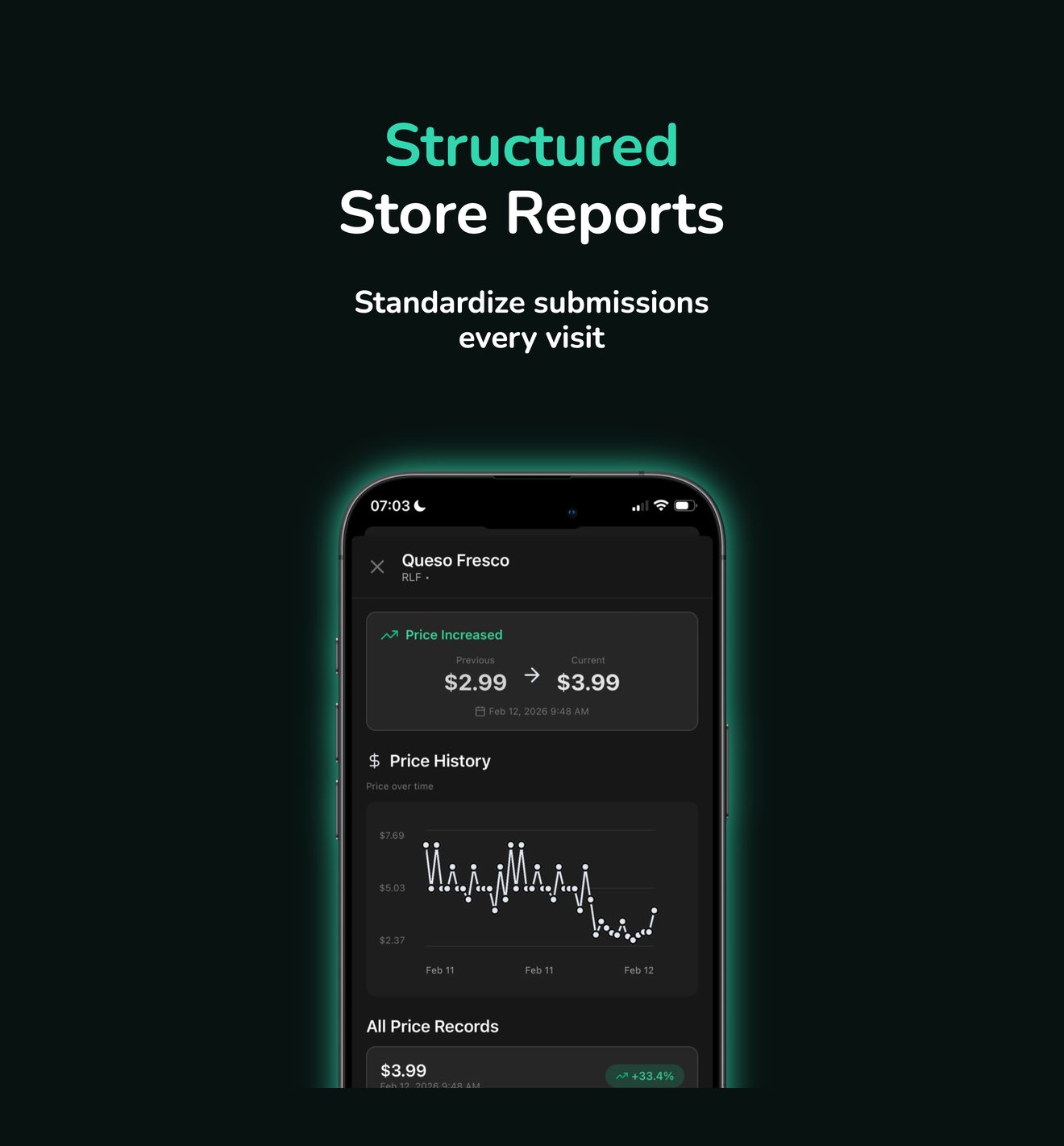 MarketOpsIQ app: structured store reports